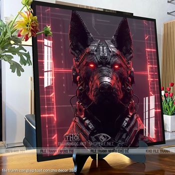 file tranh con giap tuat con cho decor 380