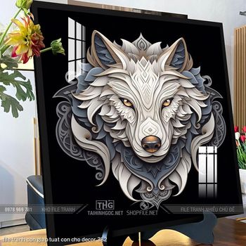 file tranh con giap tuat con cho decor 382