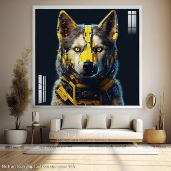 file tranh con giap tuat con cho decor 385