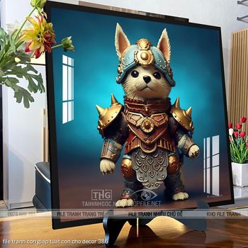 file tranh con giap tuat con cho decor 386