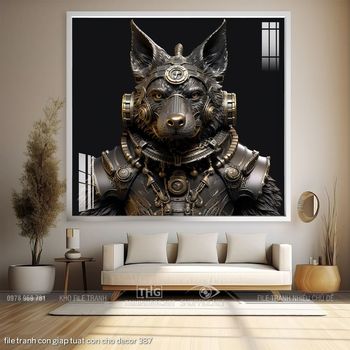 file tranh con giap tuat con cho decor 387