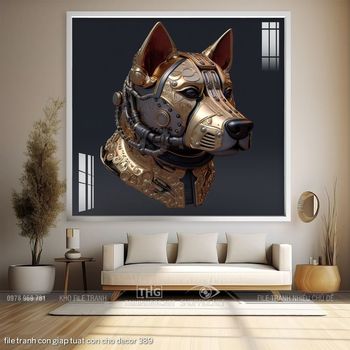 file tranh con giap tuat con cho decor 389