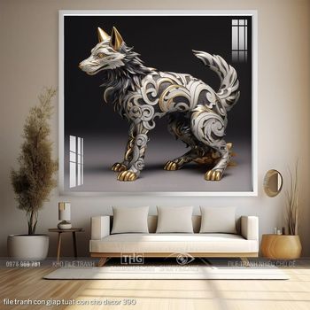 file tranh con giap tuat con cho decor 390