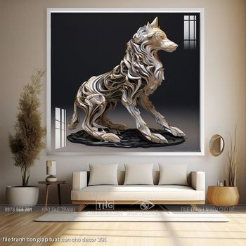 file tranh con giap tuat con cho decor 391