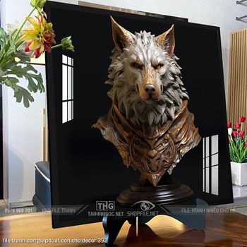 file tranh con giap tuat con cho decor 392