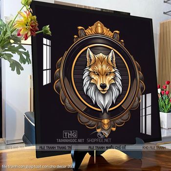 file tranh con giap tuat con cho decor 393