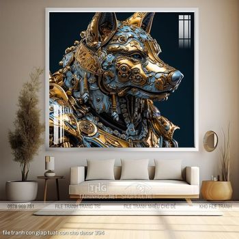 file tranh con giap tuat con cho decor 394