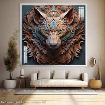 file tranh con giap tuat con cho decor 395