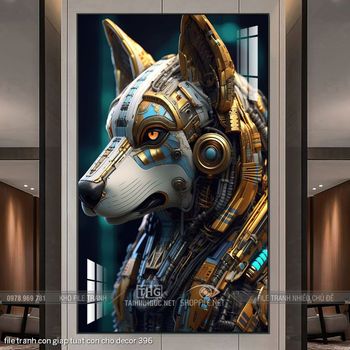 file tranh con giap tuat con cho decor 396