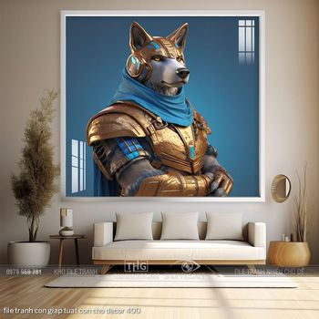 file tranh con giap tuat con cho decor 400