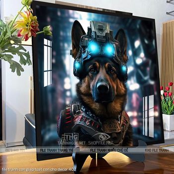 file tranh con giap tuat con cho decor 402