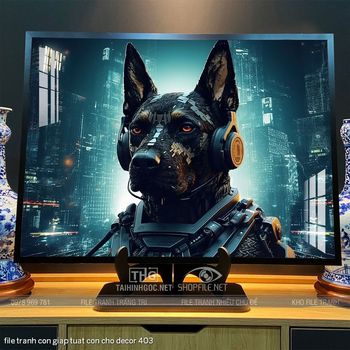 file tranh con giap tuat con cho decor 403