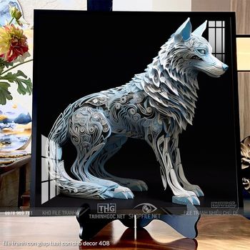 file tranh con giap tuat con cho decor 408