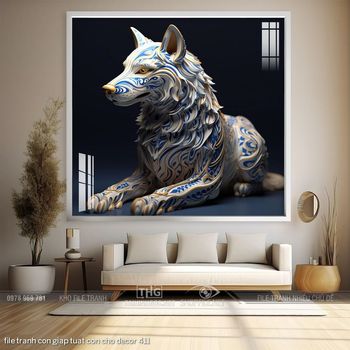 file tranh con giap tuat con cho decor 411