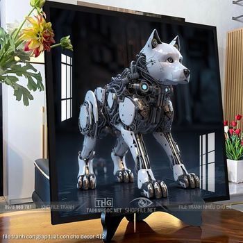 file tranh con giap tuat con cho decor 412