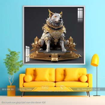 file tranh con giap tuat con cho decor 414