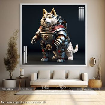 file tranh con giap tuat con cho decor 415