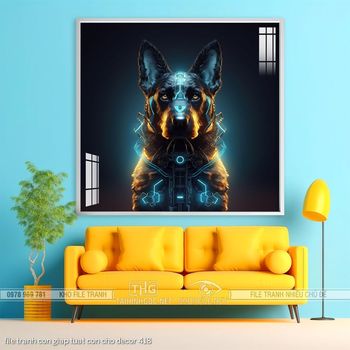 file tranh con giap tuat con cho decor 418