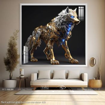 file tranh con giap tuat con cho decor 419