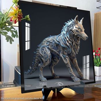 file tranh con giap tuat con cho decor 420