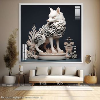 file tranh con giap tuat con cho decor 421
