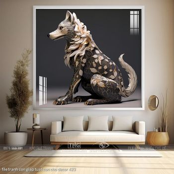 file tranh con giap tuat con cho decor 423