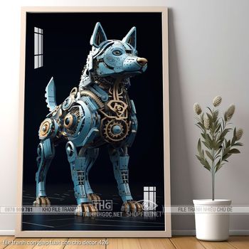 file tranh con giap tuat con cho decor 426