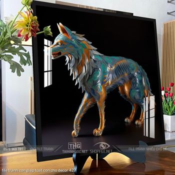 file tranh con giap tuat con cho decor 427