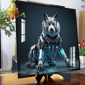 file tranh con giap tuat con cho decor 428