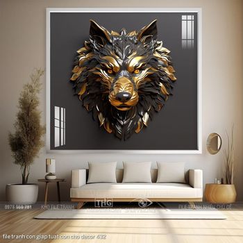 file tranh con giap tuat con cho decor 432