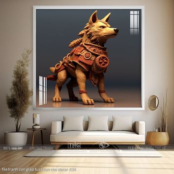 file tranh con giap tuat con cho decor 434