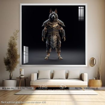 file tranh con giap tuat con cho decor 436