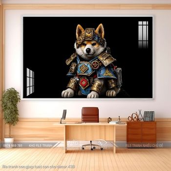 file tranh con giap tuat con cho decor 438