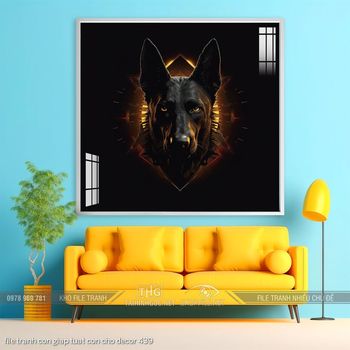 file tranh con giap tuat con cho decor 439