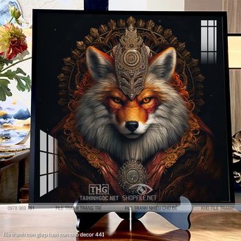 file tranh con giap tuat con cho decor 441