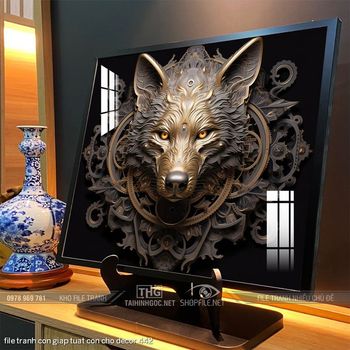 file tranh con giap tuat con cho decor 442