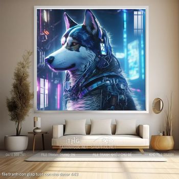 file tranh con giap tuat con cho decor 443