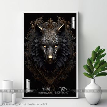 file tranh con giap tuat con cho decor 444