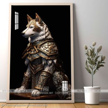 file tranh con giap tuat con cho decor 445