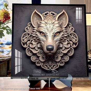 file tranh con giap tuat con cho decor 446