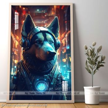 file tranh con giap tuat con cho decor 448