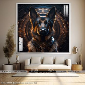 file tranh con giap tuat con cho decor 451