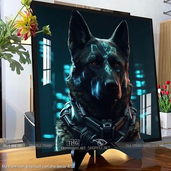 file tranh con giap tuat con cho decor 452