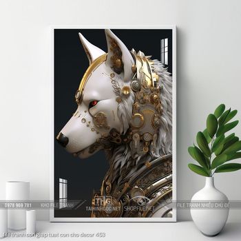 file tranh con giap tuat con cho decor 453