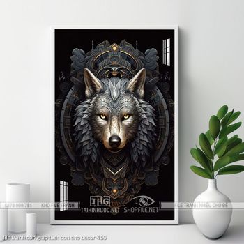 file tranh con giap tuat con cho decor 456