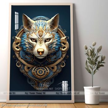 file tranh con giap tuat con cho decor 458