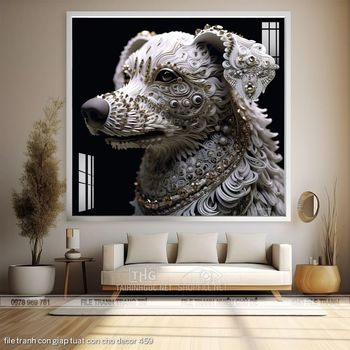 file tranh con giap tuat con cho decor 459