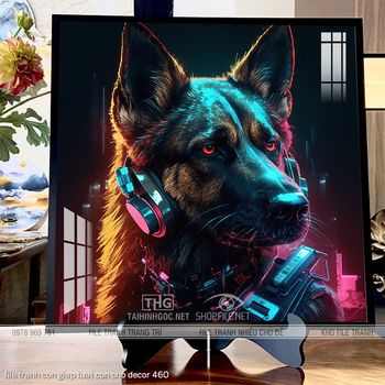 file tranh con giap tuat con cho decor 460