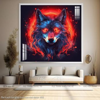 file tranh con giap tuat con cho decor 465