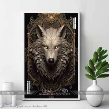 file tranh con giap tuat con cho decor 471